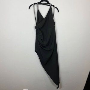 English Factory Women's Black Beaded Strap Dress S